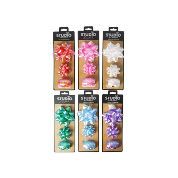 3 Pack Iridescent Bows & Ribbon Set