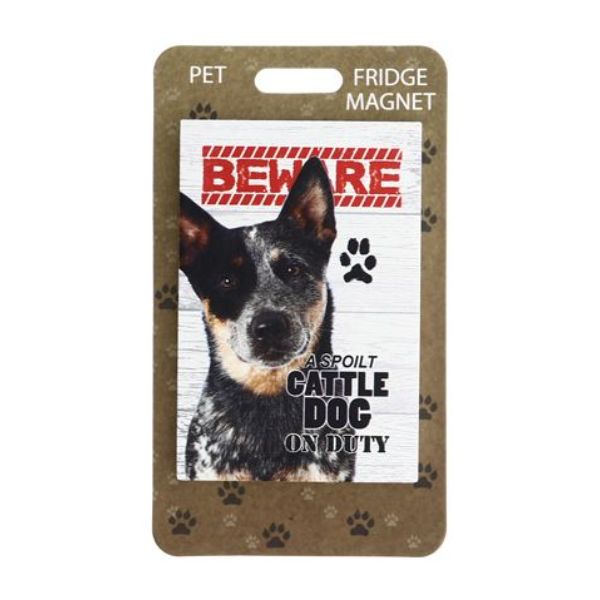 Beware Cattle Dog Pet Fridge Magnet