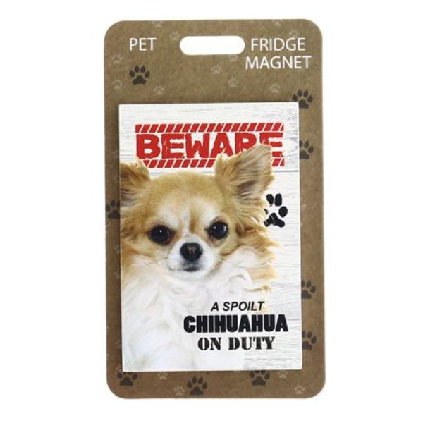 Beware Chihuahua Pet Fridge Magnet