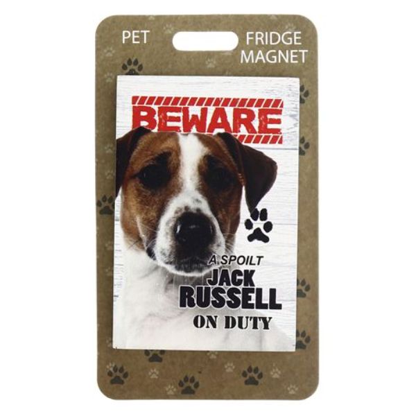 Beware Jack Russell Pet Fridge Magnet