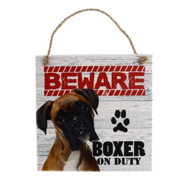 Beware Boxer Pet Sign
