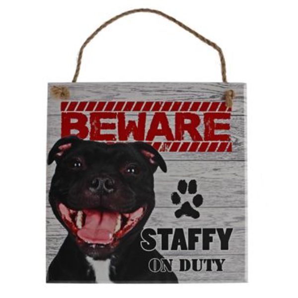 Beware Staffy Pet Sign