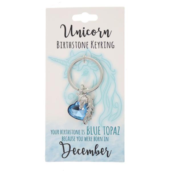 December Unicorn Birthstone Keyring