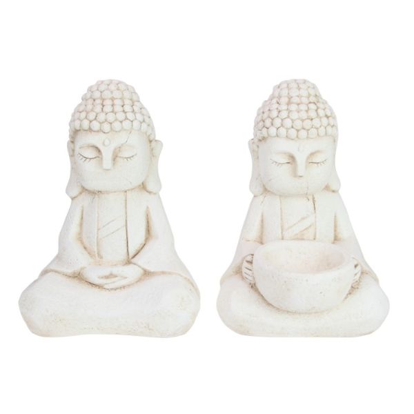 32cm Sitting Cream Buddha 2 Asstd