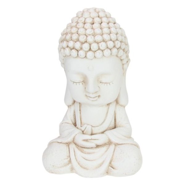 34cm Cream Garden Buddha 2 Asstd