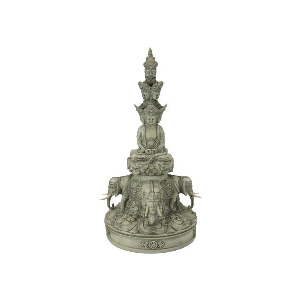 10 Faces Of Buddha With Elephant Base - 52cm