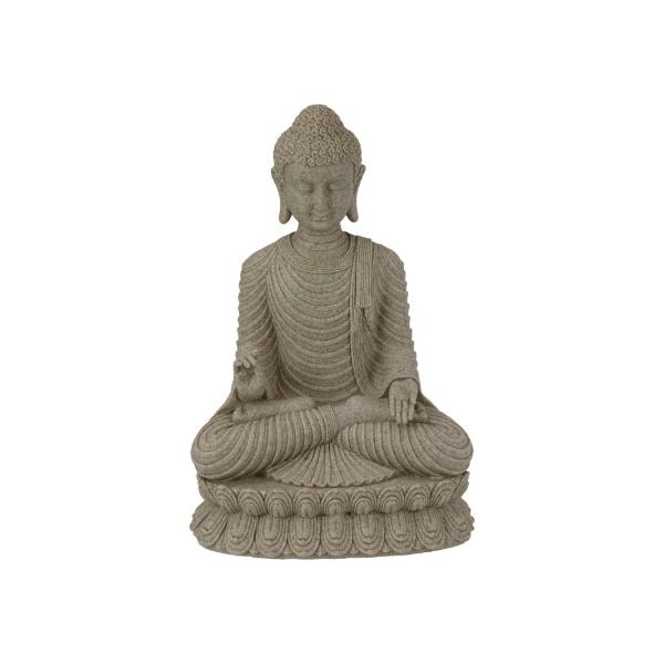Sitting Rulai Buddha In Natural Finish - 28cm
