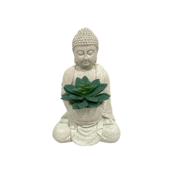 Buddha With Succulent - 25cm
