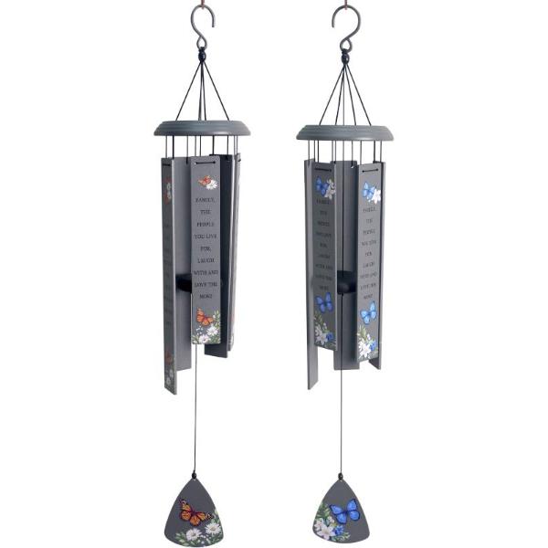 Metal Butterfly Inspirational Wind Chime - 81cm