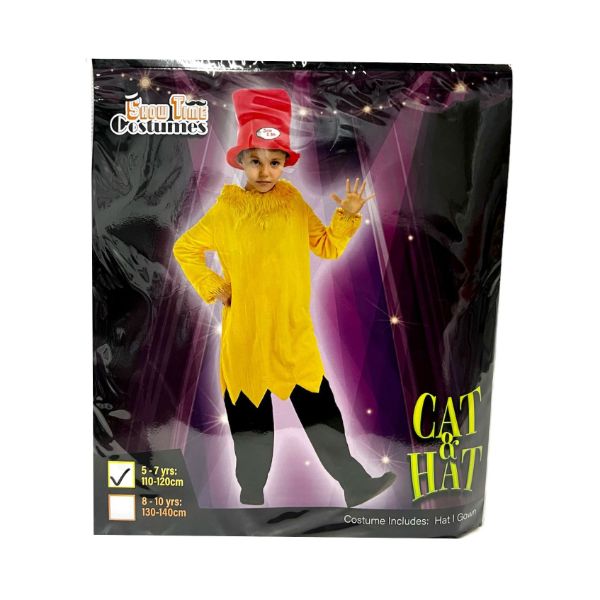 Cat & Hat Kids Costume - 5 - 7 Years
