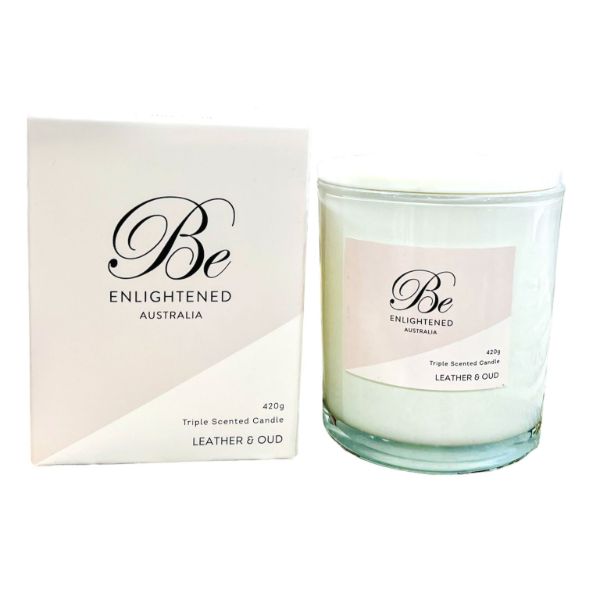 Be Enlightened Leather & Oud Candle - 420g