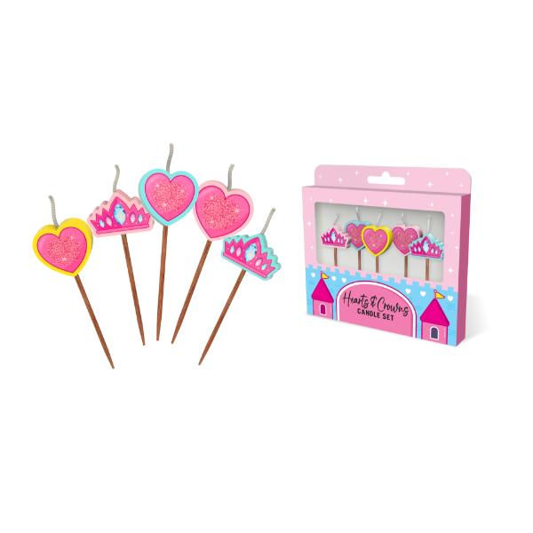 Hearts & Crowns Novelty Candle Pack