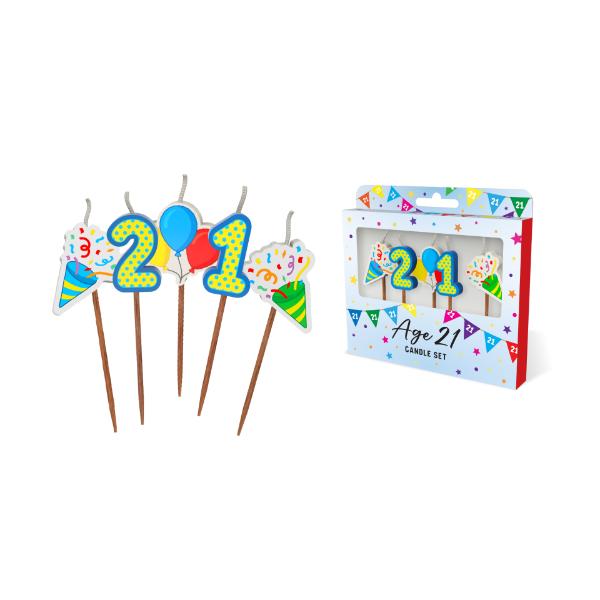 Number 21 Novelty Candle Pack
