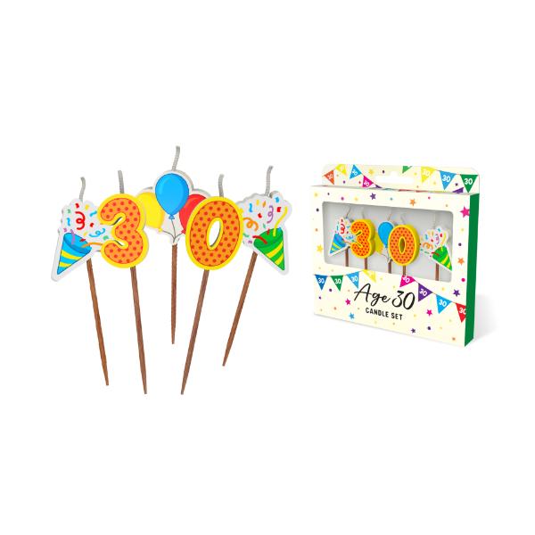 Number 30 Novelty Candle Pack