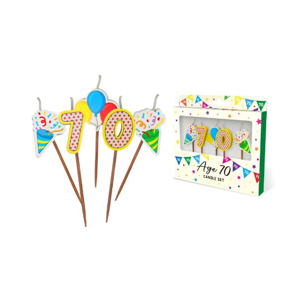 Number 70 Novelty Candle Pack