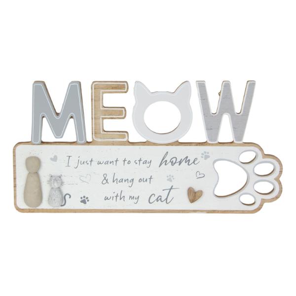 Meow Paw Print Plaque - 25cm