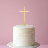 Load image into Gallery viewer, Gold Fine Cross Cake Topper
