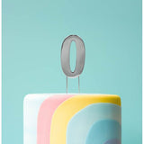 Load image into Gallery viewer, Silver Bold Number 0 Cake Topper