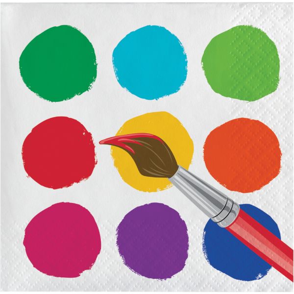 16 Pack Art Party Beverage Napkins