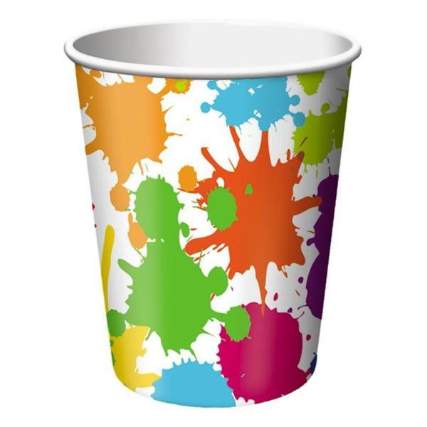 8 Pack Art Party Cups - 266ml