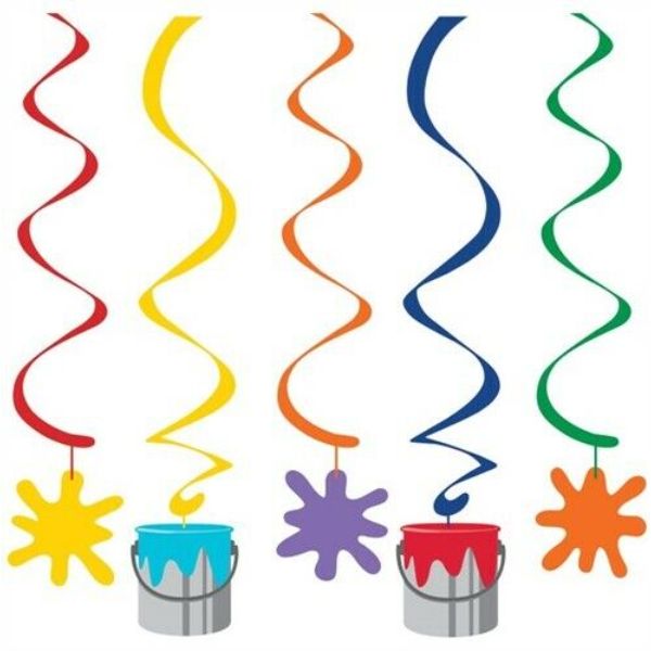 5 Pack Art Party Assorted Dizzy Danglers