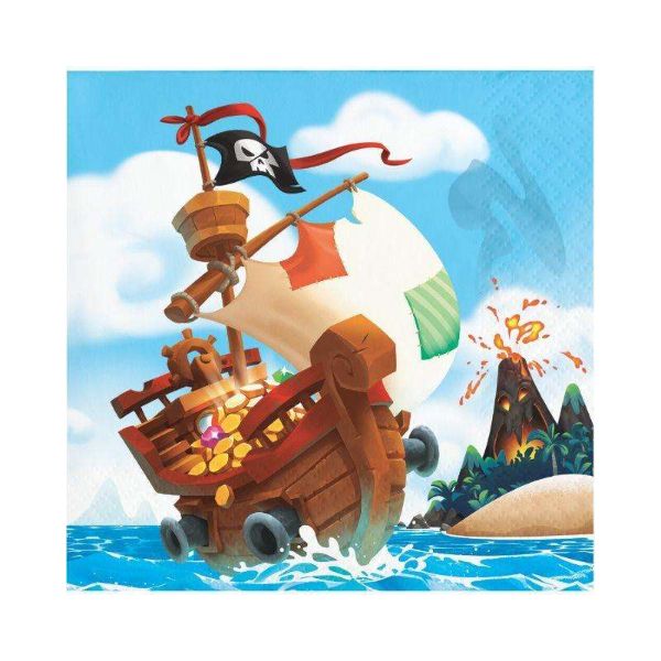 16 Pack Pirate Treasure Beverage Napkin