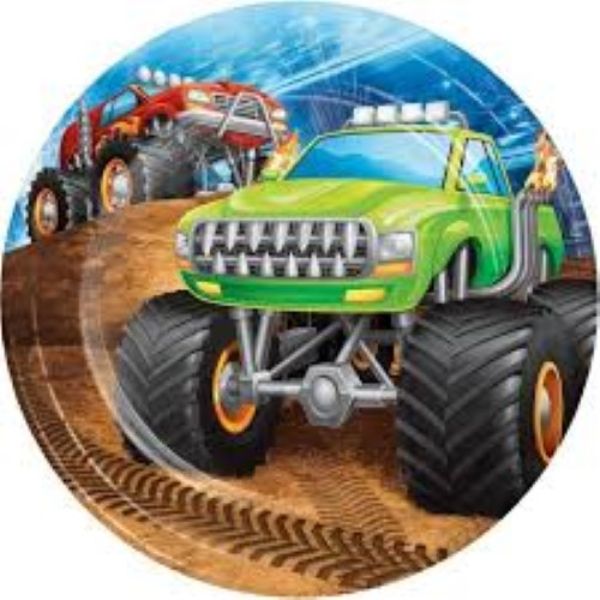 8 Pack Monster Truck Lunch Paper Plates