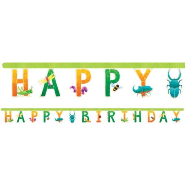 Bugs & Reptiles Jointed Happy Birthday Banner