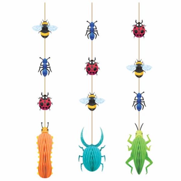3 Pack Bugs & Reptiles Hanging Cutouts With Honeycomb