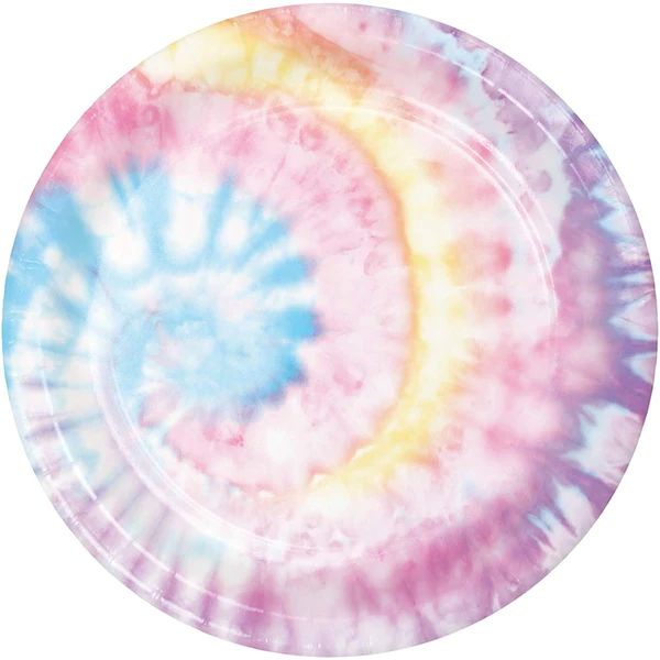 8 Pack Tie Dye Party Paper Dinner Plates