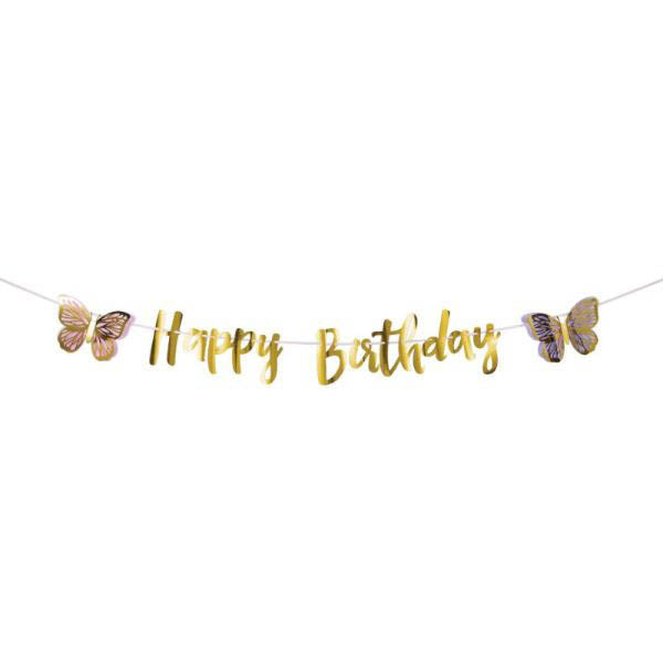 Butterfly Shimmer Letter Ribbon Foil Banner