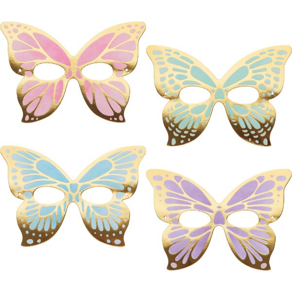 8 Pack Butterfly Shimmer Foil Paper Masks