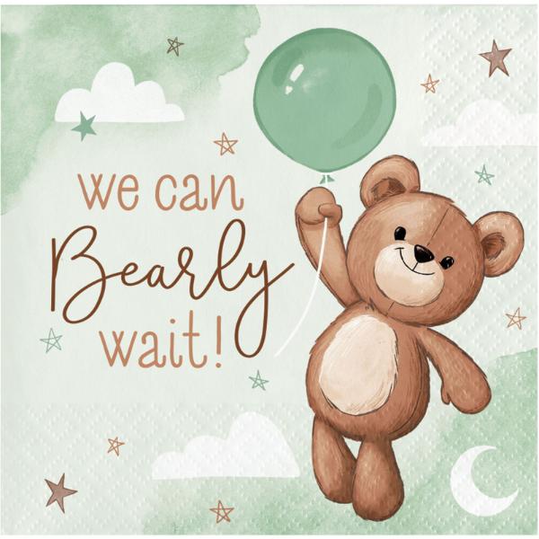 16 Pack Teddy Bear Beverage Napkins