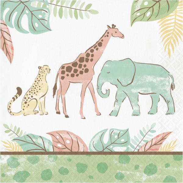 16 Pack Safari Baby Lunch Napkin