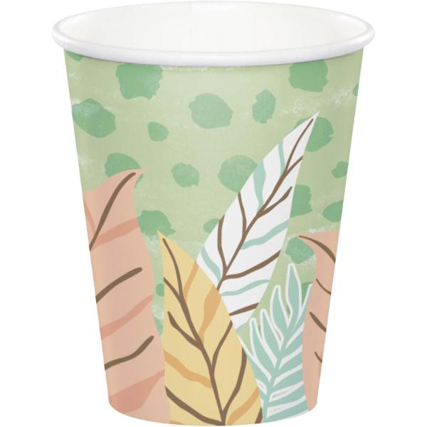 8 Pack Safari Baby Paper Cups - 266ml
