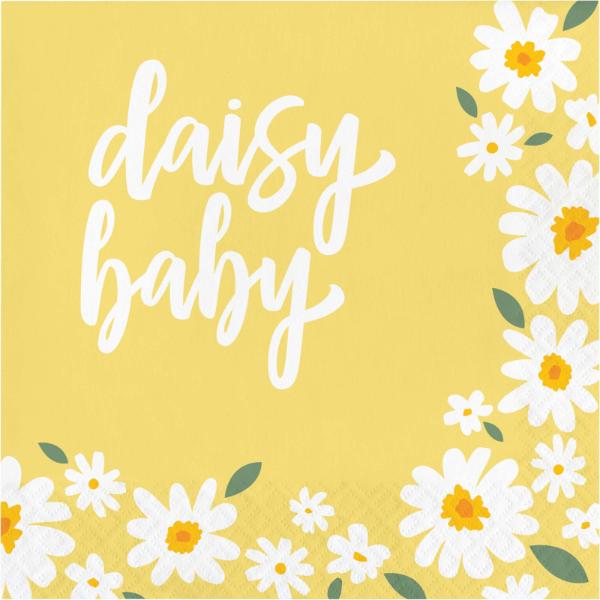 16 Pack Daisy Baby Lunch Napkin