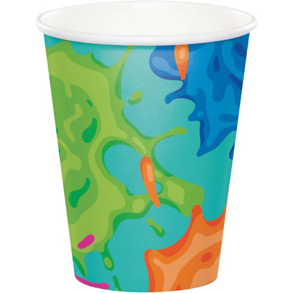 8 Pack Paint Splatter Paper Cups - 266ml