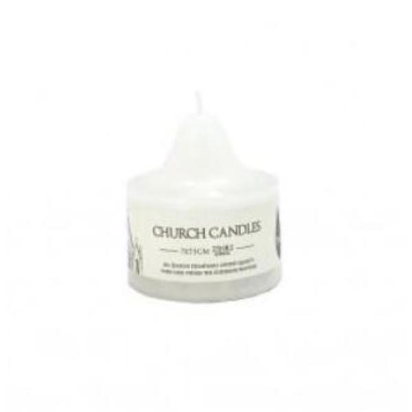White Candle Pillar - 7cm x 7.5cm