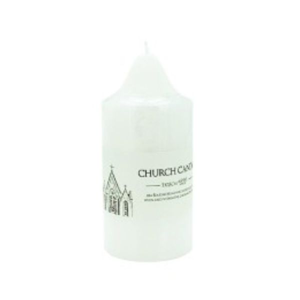 White Candle Pillar - 7cm x 15cm