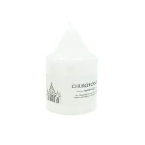 White Candle Pillar - 9cm x 15cm
