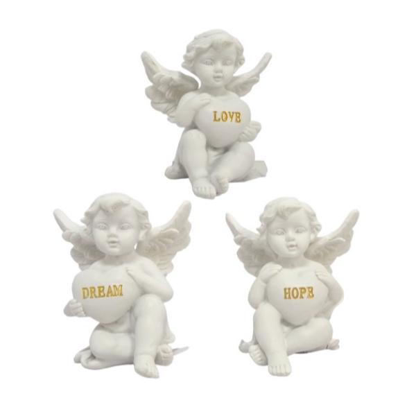 Inspirational Cherub With Heart - 7cm