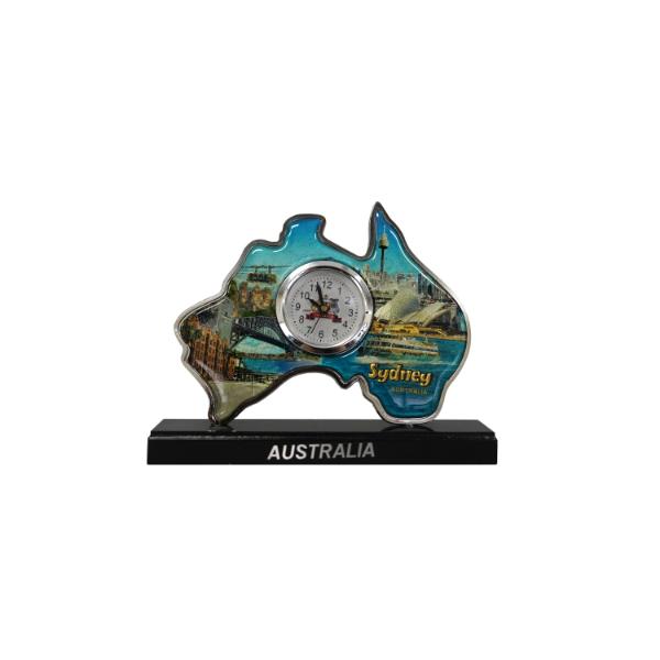Foil Epoxy Sydney Map Shape Clock