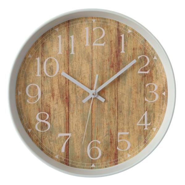 White Wooden Look Insert Clock - 29cm