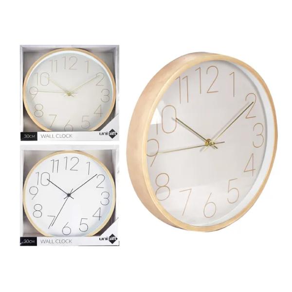 Round Classic Wooden Clock - 30.5cm x 30.5cm x 4cm
