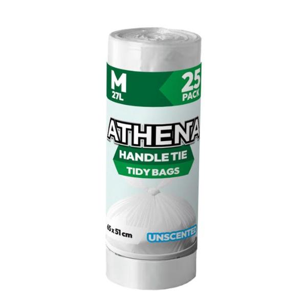 25 Pack Medium White Garbage Bag - 27L