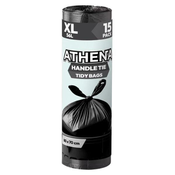 15 Pack X Large Black Garbage Bag - 56L