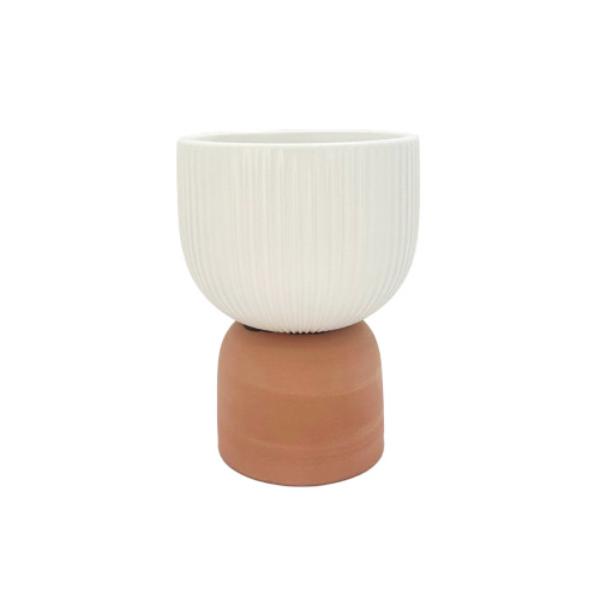 High Feet Pleat Pot - 15.2cm x 15.2cm x 20.8cm