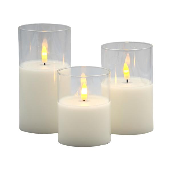 Glass Tube Led Flickering Flame Candle - 7.5cm
