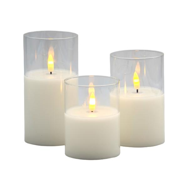 Glass Tube Led Flickering Flame Candle - 7.5cm x 12.5cm