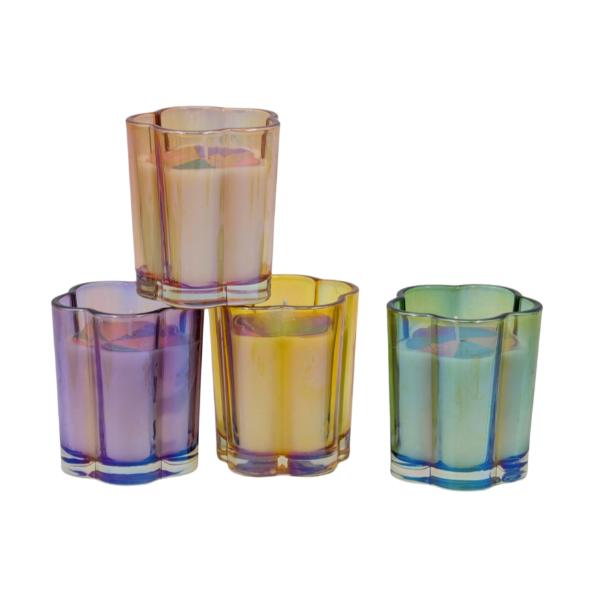 Neon Colour Glass Jar Candle - 7.4cm x 8.5cn